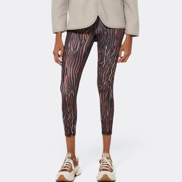 Body Action Allover Printed 7/8 Women's Leggins 011624-01-KhakiZebra