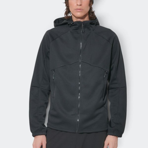 Body Action Men's Softshell Full-Zip Hooded Jacket 073624-01-Black