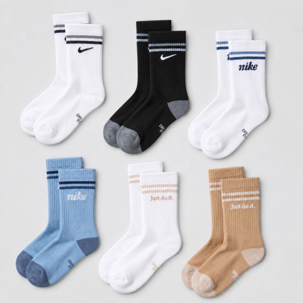 Nike Everyday Cushioned Kids Crew Socks x 6