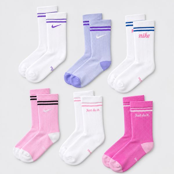 Nike Everyday Kids' Cushioned Crew Socks x 6